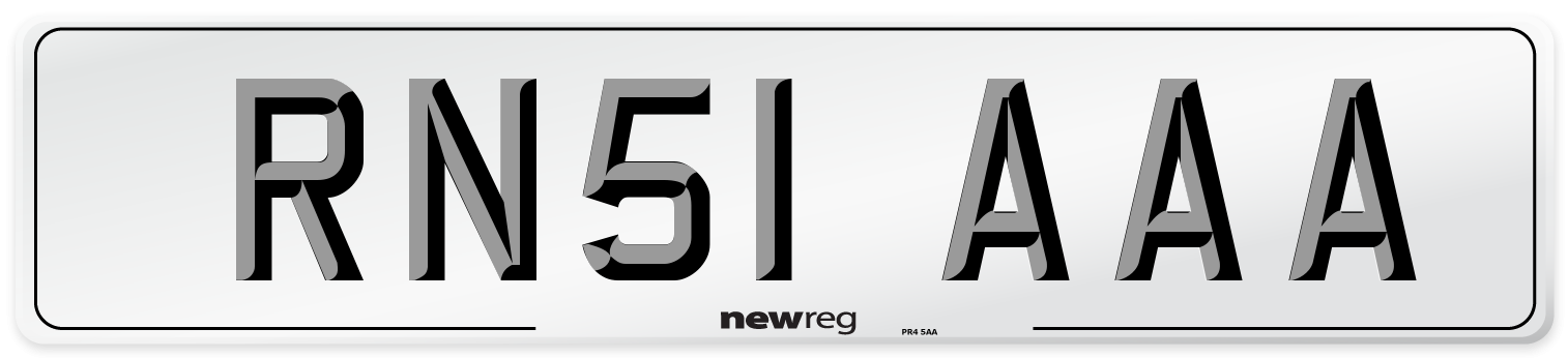 RN51 AAA Number Plate from New Reg